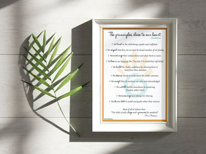 Montessori Affirmations Poster - "The Principles Close to Our Heart"